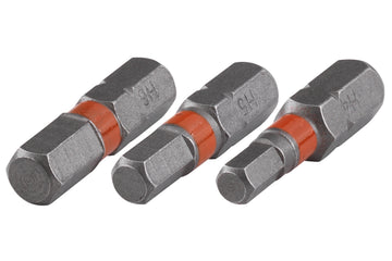 Wolfcraft Bits Solid 6-Kant Innen-Sechskant, Bit-Set 3-teilig