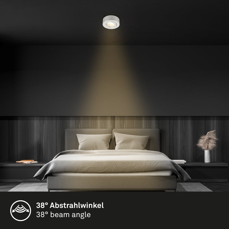 BRILONER Leuchten Aufbauleuchte LED flach Chrom matt