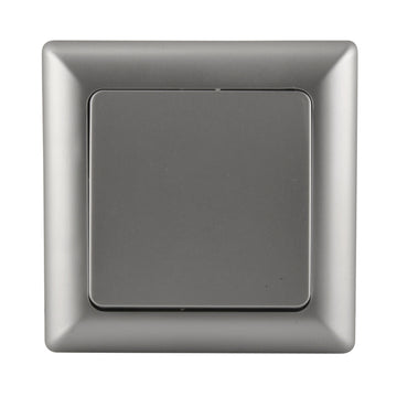 UNITEC GENUA A-/W-Schalter mit Rahmen Aus/Wechselschalter silber, UP