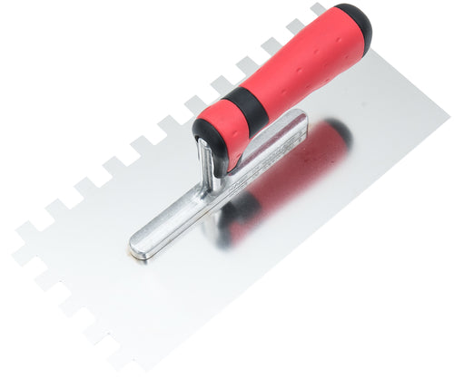 CONNEX Zahnglättekelle rostfrei 12 mm Zahnung, 2K-Griff (280 x 130 mm)