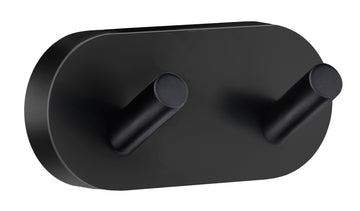 Smedbo Home Badetuchhaken doppelt in Schwarz, Länge 90 mm