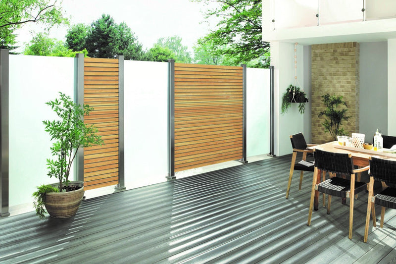 Brügmann RHOMBUS Aluminium-Zaunfeld metall lärche 180x180 cm