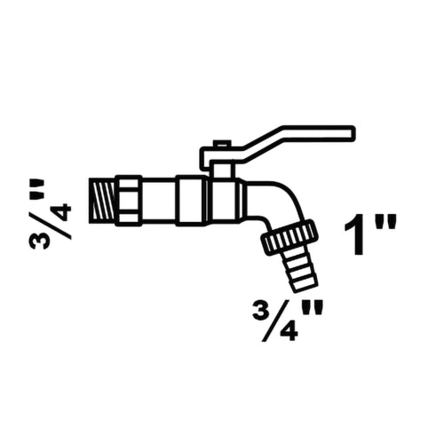 Schütte MS Kugel-Auslaufhahn vernickelt, 3/4" AG Anschlussventil