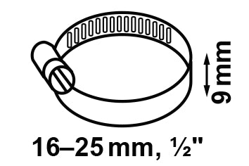 Schütte Schlauchklemme, verzinkt, 9 mm Bandbreite