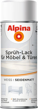 ALPINA Sprühlack für Möbel und Türen seidenmatt weiß 0,4 l Dose