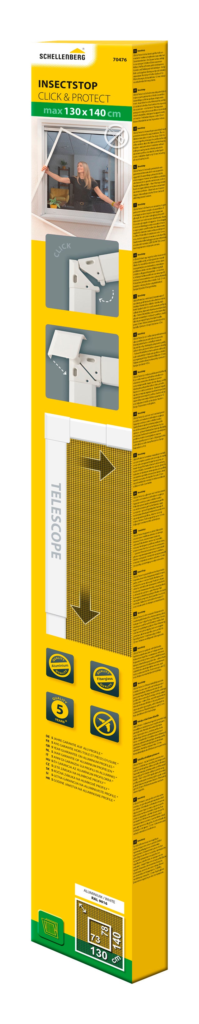 Schellenberg Click Protect Insektenschutzgitter, 130×140 cm