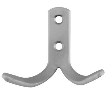 HSI Mantelhaken aus Aluminium, silber eloxiert, 60 mm (doppelt)