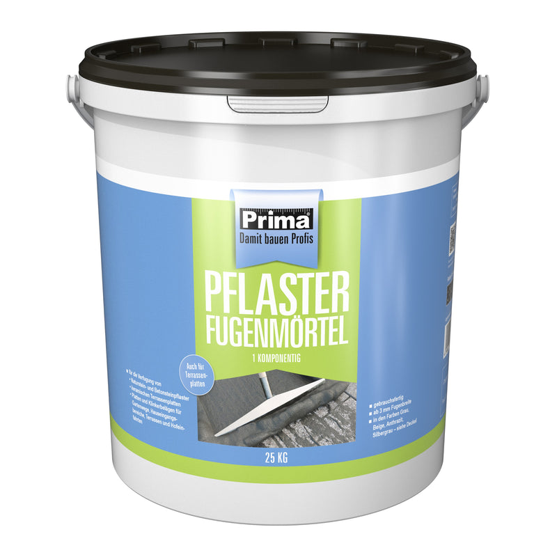 PRIMA 1K Pflasterfugenmörtel anthrazit, Polybutadienfugenmörtel, 25 kg Eimer