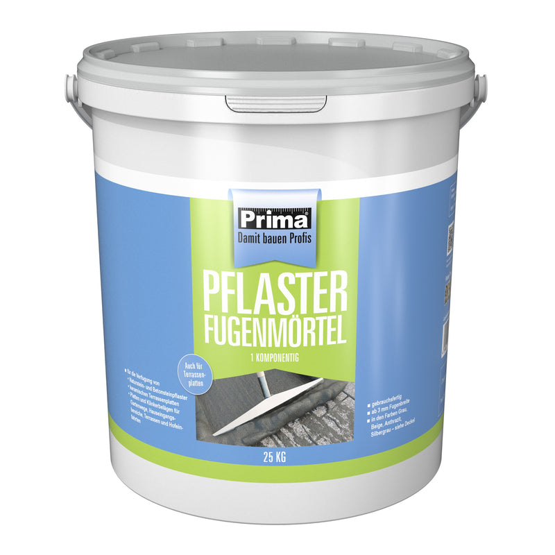 PRIMA 1K Pflasterfugenmörtel grau, Polybutadienfugenmörtel, 25 kg Eimer