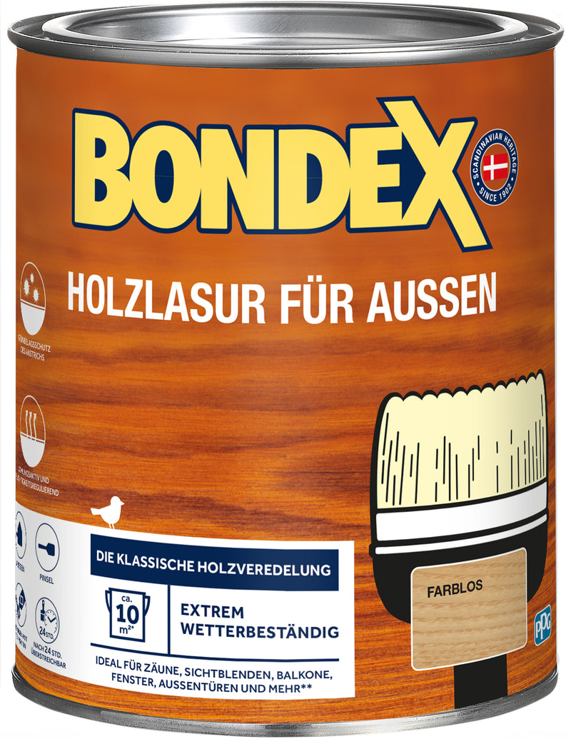 Bondex Holzlasur außen farblos, 0,75 l Kanister