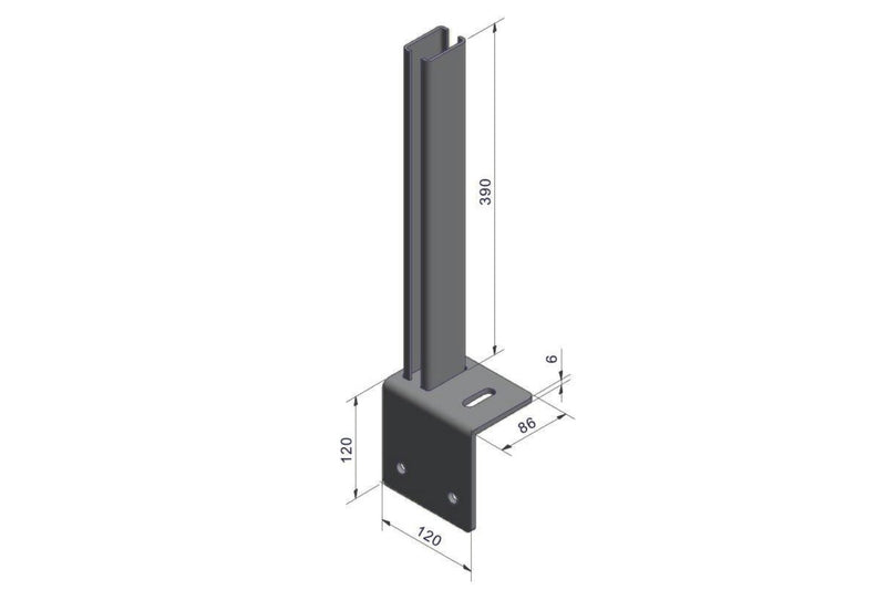 Growi Winkelplatte links aus beschichtetem Metall in Anthrazit RAL 7016 (lose)