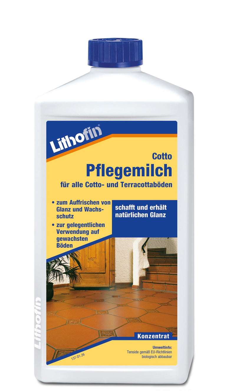 Lithofin COTTO Pflegemilch 1 l zur Glanzauffrischung gewachster Cotto-Beläge