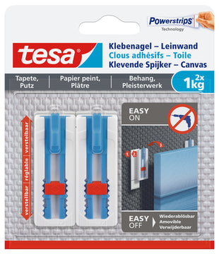 Tesa Klebenagel Tapete & Putz, weiß, 2 Stück