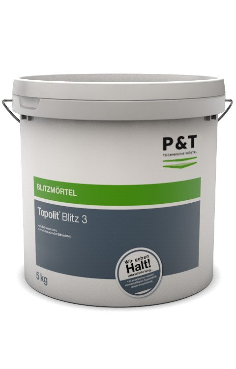 P & T Topolit Blitz Schnellmörtel für Außen, 5 kg, Verarbeitungszeit 1–3 Min.