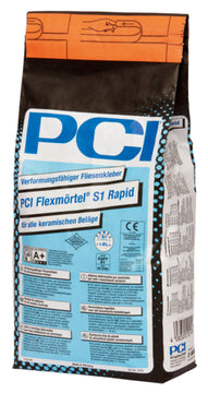 PCI Flexmörtel S1 Rapid verformungsfähiger Fliesenkleber, grau, 5 kg