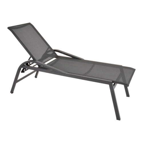 Lesli Living Mojito Negro Relaxliege in matt-anthrazit/schwarz-grau