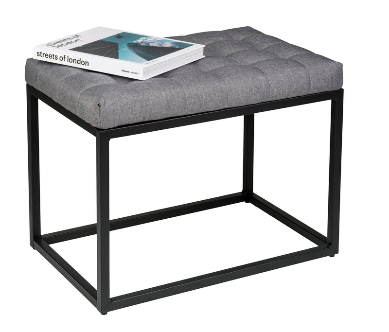 WENKO Amandola Bank mit Polster aus Metall, schwarz/grau (60 x 45 cm)