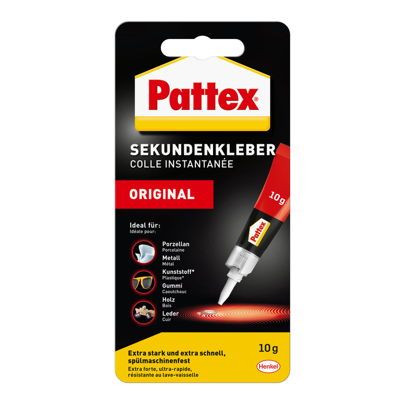 Pattex Sekundenkleber Classic flüssig, farblos, 10 g