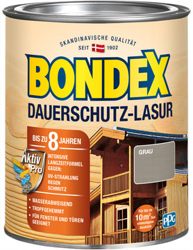 Bondex Dauerschutz-Lasur grau 0,75 l für Holz außen
