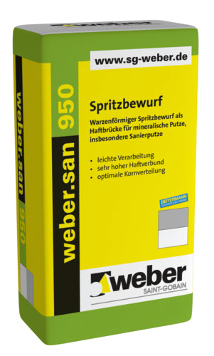 weber.san 950 Spritzbewurf 25 kg, zementgrau für Innen & Außen