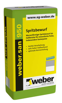 weber.san 950 Spritzbewurf 25 kg, zementgrau für Innen & Außen