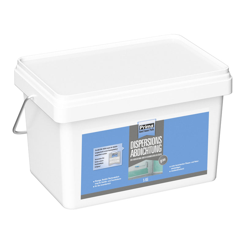 PRIMA Dispersionsabdichtung grau, Dichtungsanstrich 5 kg für Boden & Wand