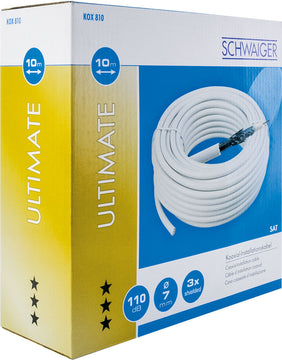 Schwaiger Koaxialkabel 110 dB, Ring, weiß