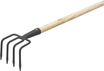 MEISTER Kartoffelhacke schwarz mit Stiel, 4 Zinken, Stiellänge 140 cm