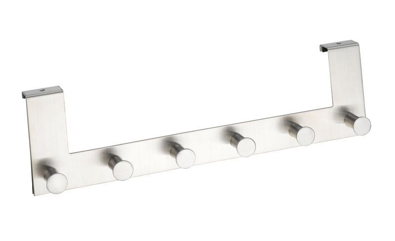 WENKO Celano Türgarderobe aus satiniertem Edelstahl, 6 Haken, matt