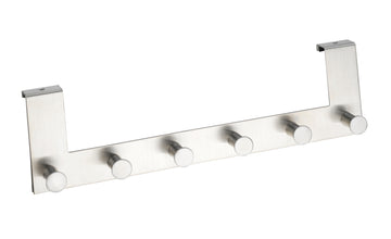 WENKO Celano Türgarderobe aus satiniertem Edelstahl, 6 Haken, matt