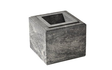 WESERWABEN Vario-Line Mauerstein halb, anthrazit-weiß meliert, glatt – 20 x 20 x 16,7 cm