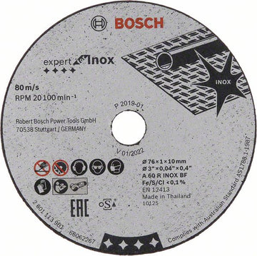 Bosch Expert for Inox Trennscheibe Ø76 x 10 x 1 mm, 5 Stück