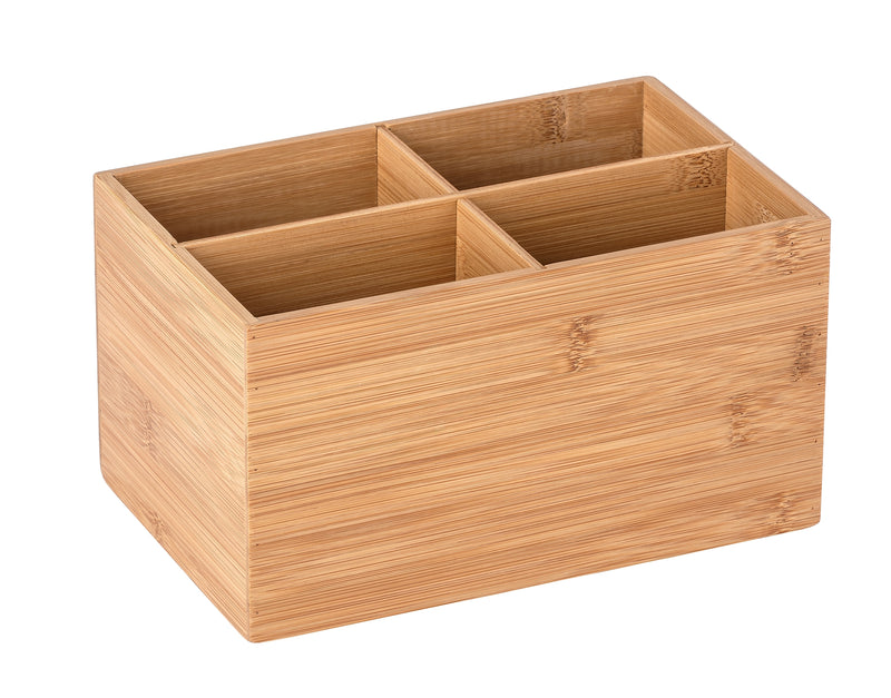 WENKO Terra Badbox mit 4 Fächern Bambus natur, Aufbewahrung