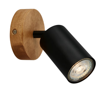 BRILONER Spot schwarz mit Holzoptik, exkl. 1× GU10 9 W