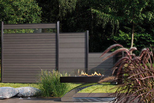 TraumGarten System WPC Zaun-Set anthrazit/anthrazit, 1780 x 1830 mm, 20 mm