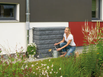 Graf Rocky Wandtank in Dark-Granite-Optik, Regentonne 400 l