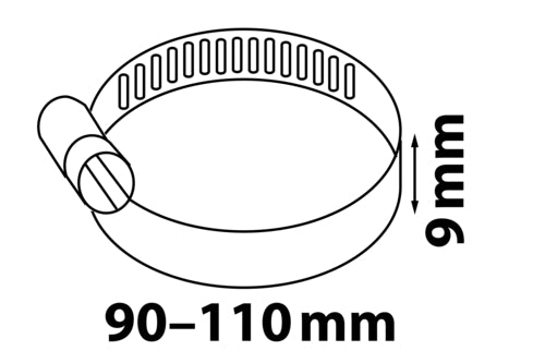 Schütte Schlauchklemme, 9 mm Bandbreite Edelstahl