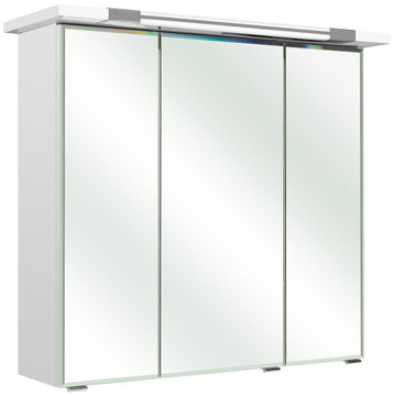 Pelipal Trentino Spiegelschrank 3-türig weiß glanz mit LED, 75 cm