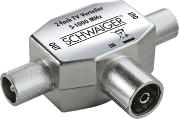 SCHWAIGER Aufsteckverteiler 2-fach TV aus Metall