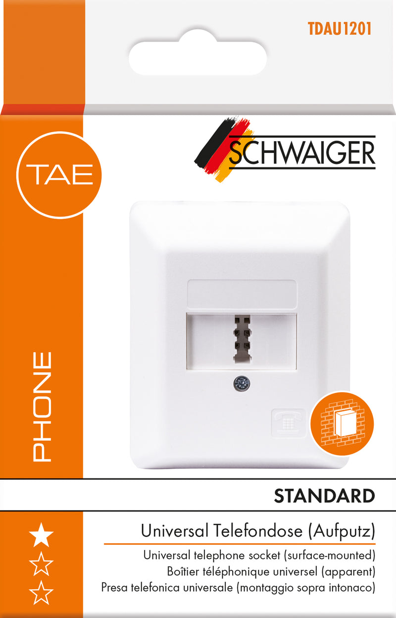 Schwaiger Telefon-Anschlussdose AP universal TAE 4-polig