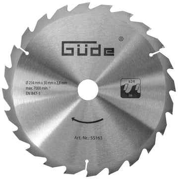 Güde Kreissägeblatt Ø254 mm mit 24 Zähnen, HM für Tischkreissäge TK 2400