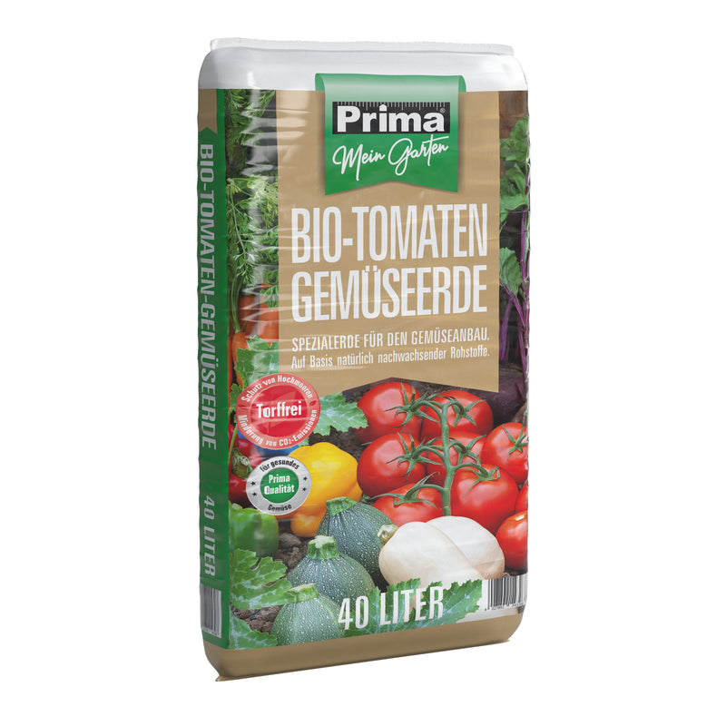 PRIMA BIO Tomaten- und Gemüseerde, torffrei, „Mein Garten“ (40 l)