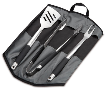 Enders PREMIUM Grillbesteck-Set mit Tasche: Zange, Gabel, Wender