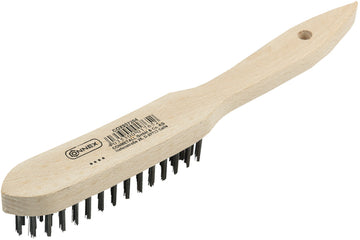 CONNEX Stahl-Drahtbürste 4-reihig mit Holzkörper, natur