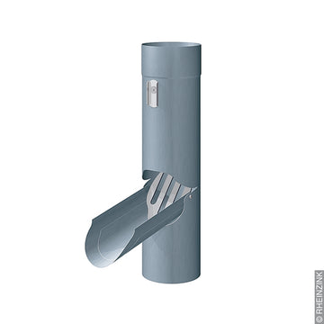 Rheinzink Regenrohrklappe 100x390 mm VBP blaugrau, vorbewittert