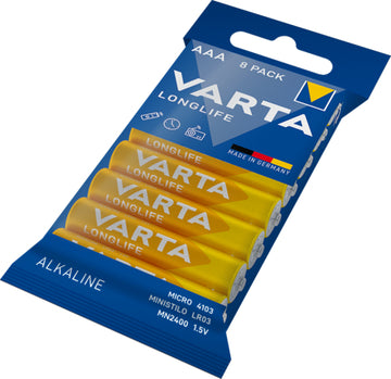 VARTA Longlife AAA Batterie im Folienpack, 8er-Pack
