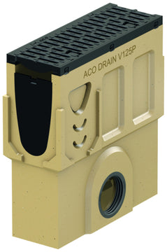 ACO PowerDrain V125P Einlaufkasten DN110 aus Polymerbeton, mit Gusseisen-Deckel