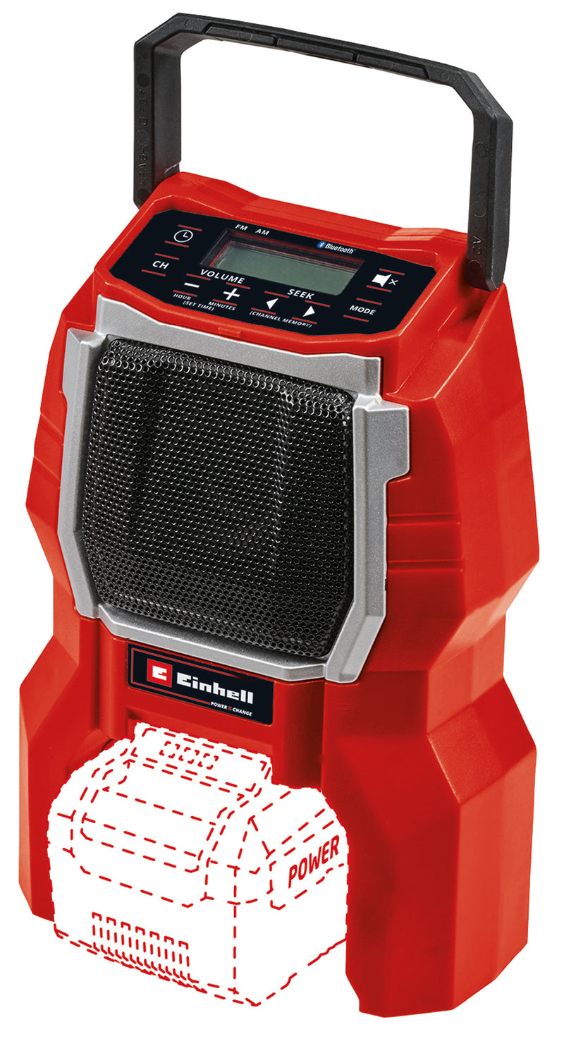 Einhell Power X-Change Akku-Radio TC-CR 18 Li BT (Solo), rot/schwarz