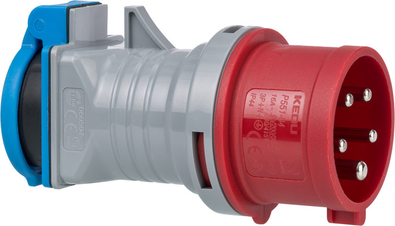 brennenstuhl CEE-Adapter 400 V/16 A grau/rot/blau auf Schuko 230 V/16 A