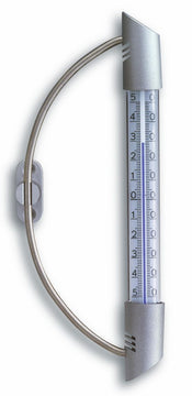 TFA Orbis Fensterthermometer aus Edelstahl/Kunststoff, silber – analog